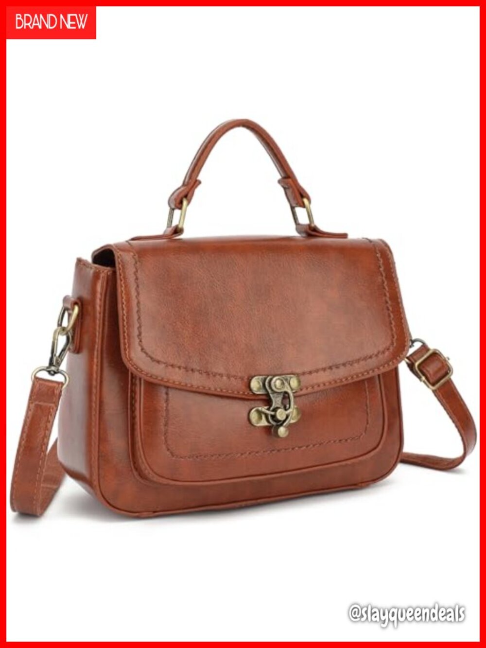 Quilted PU Leather Crossbody Satchel Purse Adjustable Strap Mini Handbag